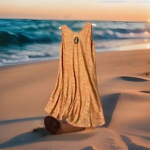 Shoreline Sleeveless Beach Swim Cover Up One Size  Pretty Summer  Orange Pink‎